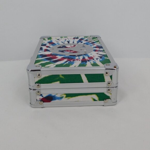 Vaultz Metal School Pencil Box Lockable Peace Tie Dye Hardside Case Keys New - Picture 4 of 8